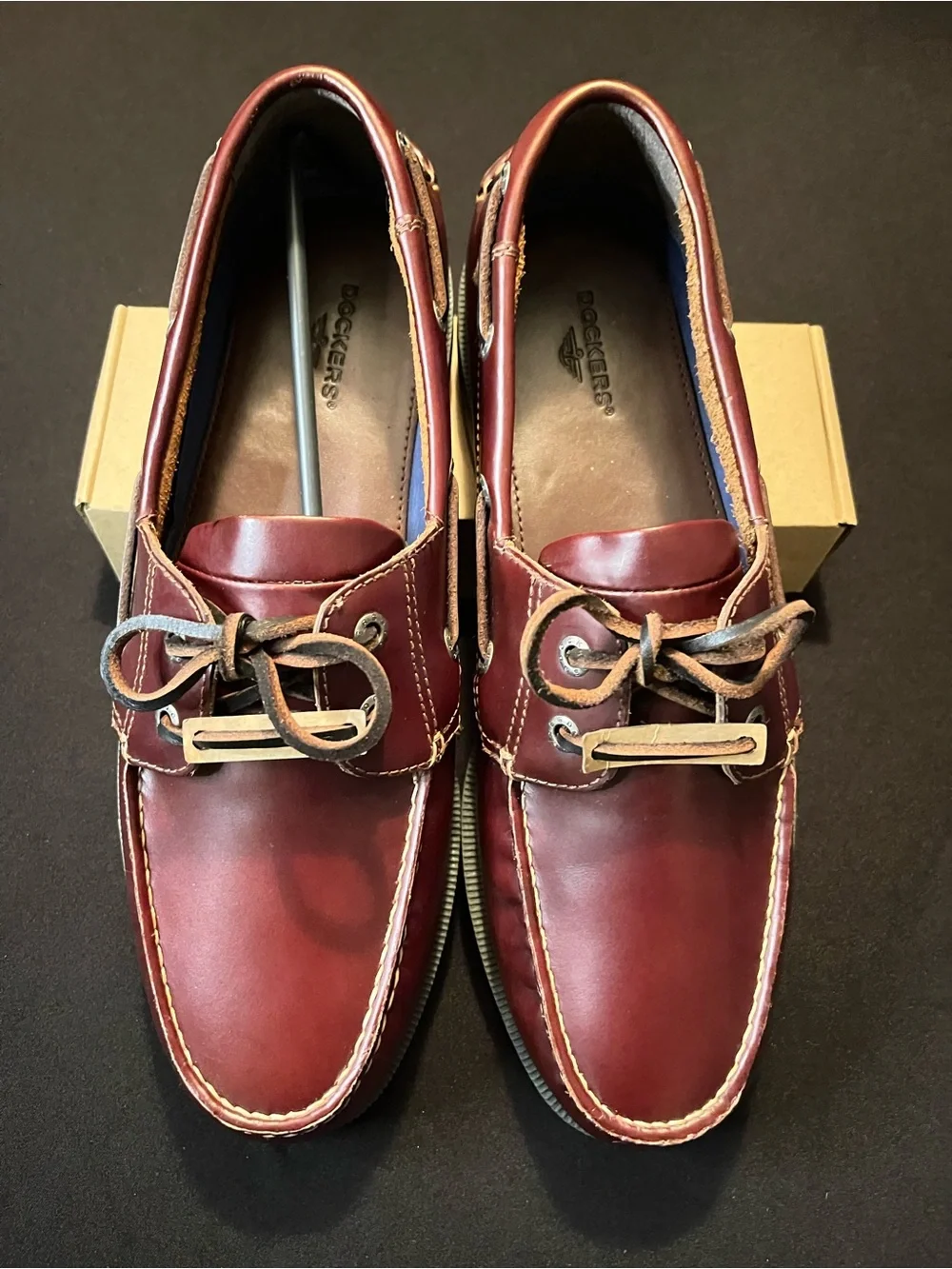 Dockers  Men’s Polished Boat Shoes in Burgundy Leather Size 10.5 M BRAND NEW
